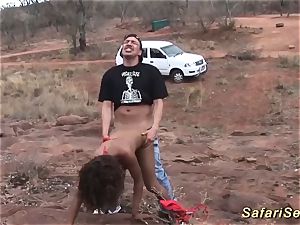 bony african cougar outdoor boinked